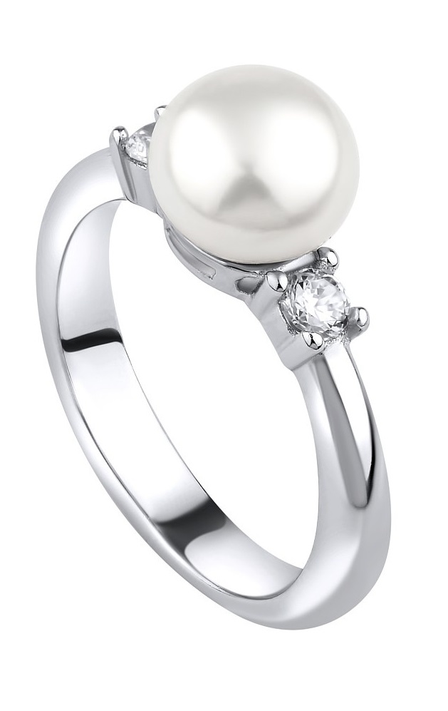 Silvego Stříbrný prsten Maya s pravou přírodní perlou LPS1496RW 57 mm