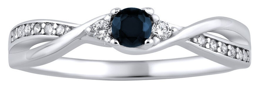 Silvego Stříbrný prsten s pravým přírodním safírem JJJR1100SAP 58 mm