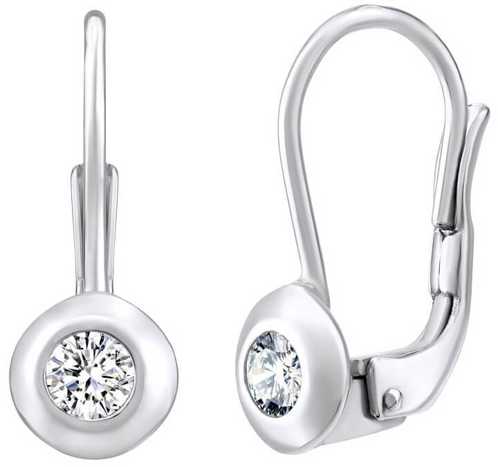 Silvego Csillogó ezüst fülbevalók átlátszó Swarovski Zirconia kővel SILVEGO31442w