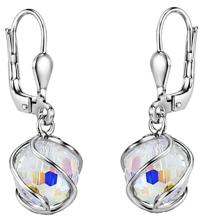 Silvego Csillogó lógó fülbevalók Swarovski® Crystak SILVEGOB31644