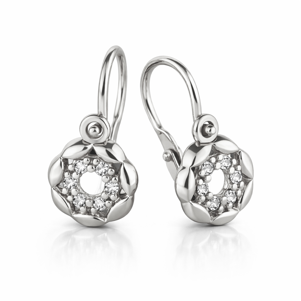 Soliter Detské náušnice z bieleho zlata so zirkónmi 239 001 01236 0700000