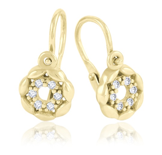 Soliter Detské náušnice zo žltého zlata so zirkónmi 239 001 01236 00