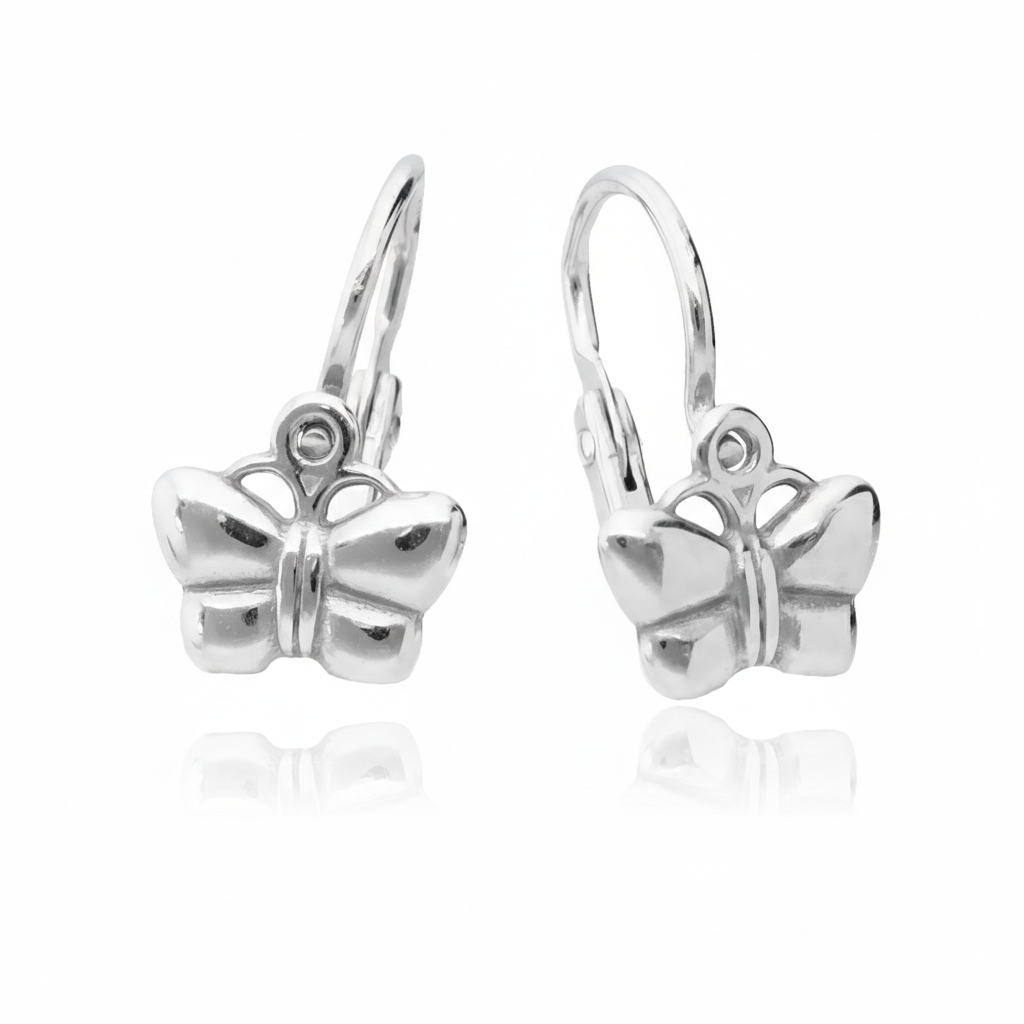 Soliter Detské strieborné náušnice Motýlik 431 001 02854 04