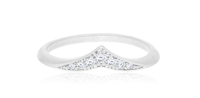 Soliter Prsteň z bieleho zlata so zirkónmi Chevron 229 001 00953 07 58 mm