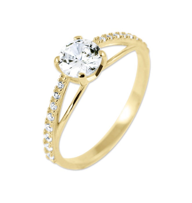 Soliter Elegantný zásnubný prsteň zo žltého zlata 229 001 00891 00 57 mm