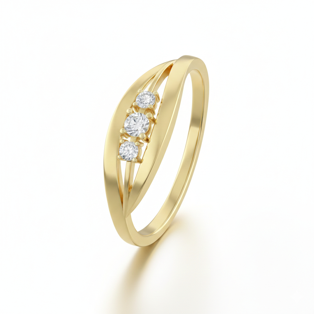 Soliter Elegantný zlatý prsteň s čírymi zirkónmi 229 001 00855 00 56 mm