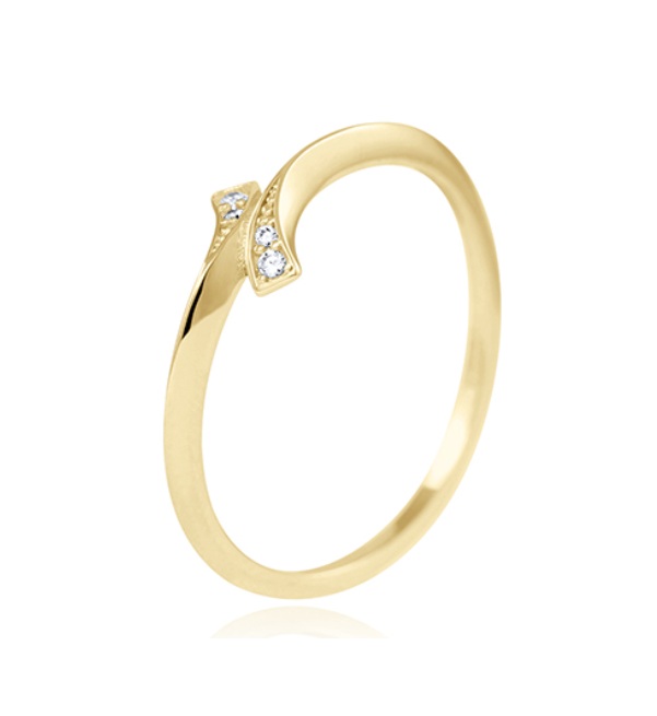Soliter Jemný prsteň zo žltého zlata so zirkónmi 229 001 00894 00 54 mm