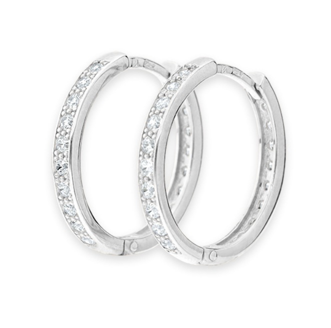 Soliter Kruhové náušnice z bieleho zlata so zirkónmi 239 001 01324 07