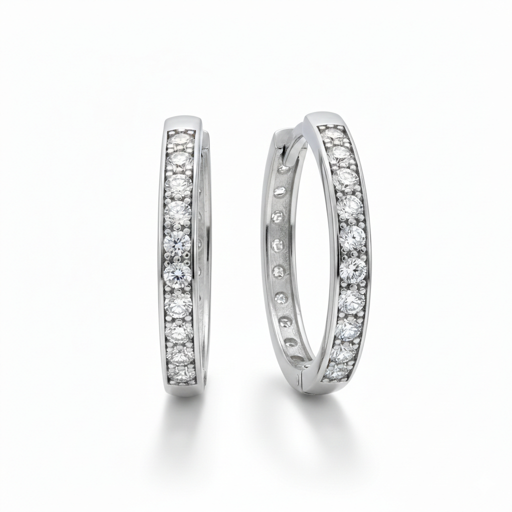 Soliter Kruhové náušnice z bieleho zlata so zirkónmi 239 001 01324 07