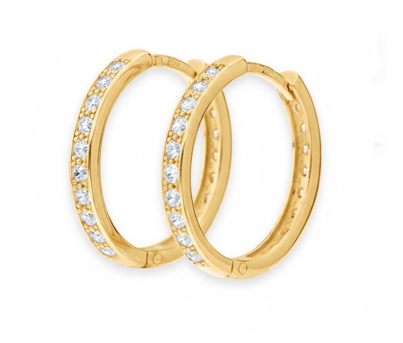 Soliter Kruhové náušnice zo žltého zlata so zirkónmi 239 001 01324 00