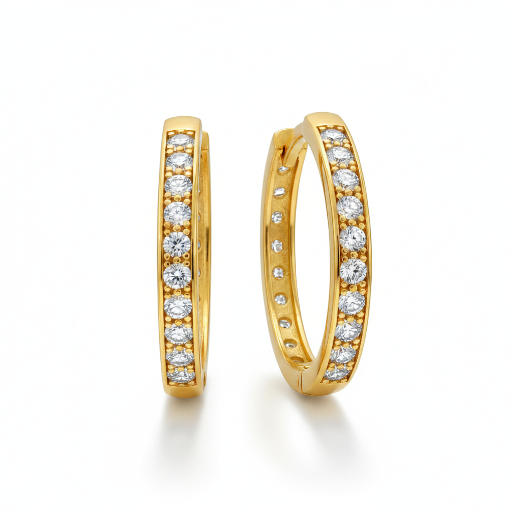 Soliter Kruhové náušnice zo žltého zlata so zirkónmi 239 001 01324 00