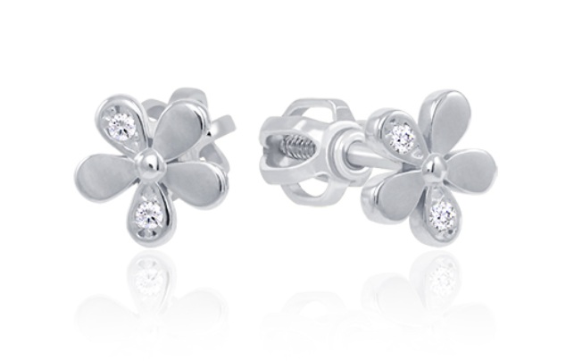 Soliter Kytičkové náušnice z bieleho zlata so zirkónmi 239 001 01291 07