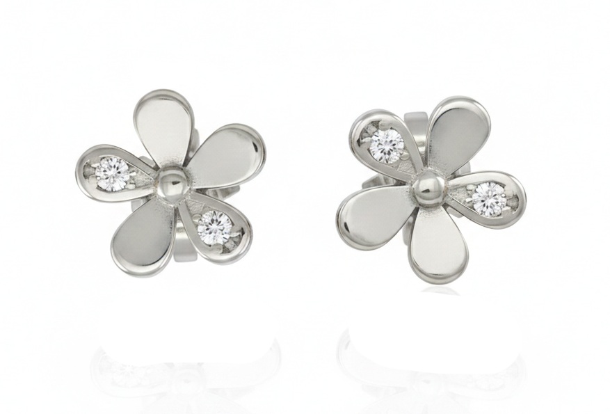 Soliter Kytičkové náušnice z bieleho zlata so zirkónmi 239 001 01291 07