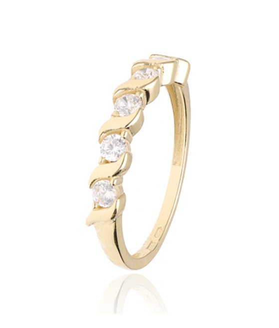 Soliter Snubný prsteň zo žltého zlata s kryštálmi 229 001 00945 00 60 mm