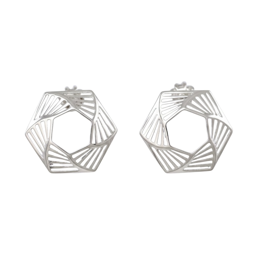 Soliter Moderné strieborné náušnice Šesťuholník 431 001 02761 04