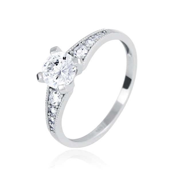 Soliter Nadčasový zásnubný prsteň z bieleho zlata 229 001 00829 07 61 mm