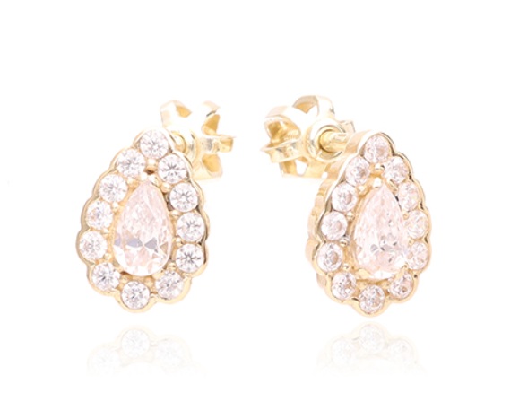 Soliter Náušnice zo žltého zlata Kvapka so zirkónmi 239 001 01322 00