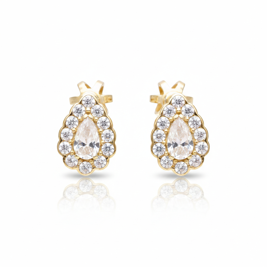 Soliter Náušnice zo žltého zlata Kvapka so zirkónmi 239 001 01322 00