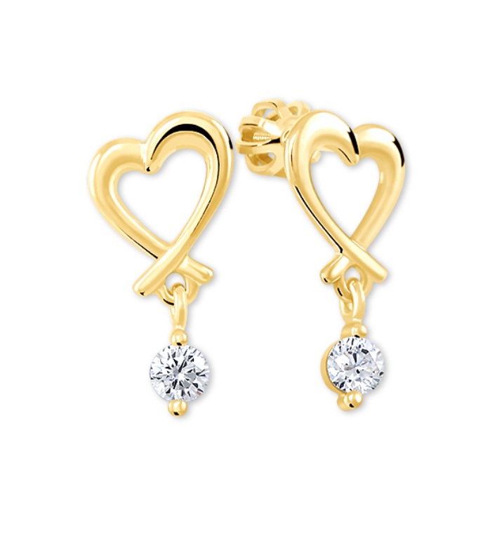 Soliter Nežné pozlátené náušnice Srdce 436 001 00447 05