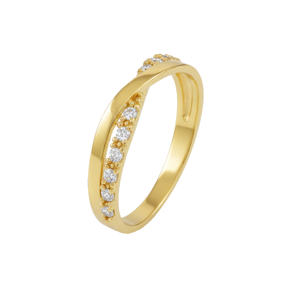 Soliter Nežný prsteň zo žltého zlata so zirkónmi 229 001 00905 00 54 mm