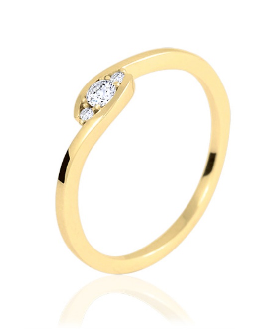 Soliter Nežný zásnubný prsteň zo žltého zlata 229 001 00825 00 53 mm
