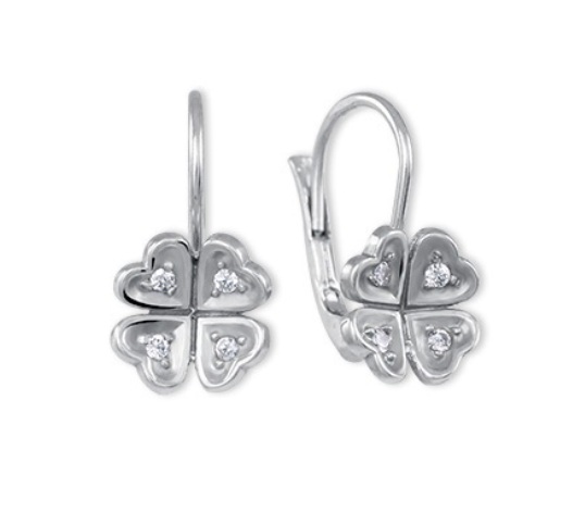 Soliter Strieborné náušnice Štvorlístok s kryštálmi 436 001 00215 04