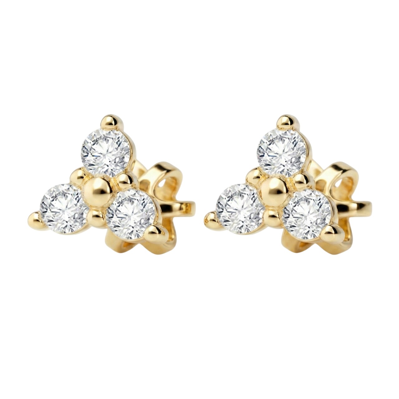 Soliter Kôstkové náušnice zo žltého zlata so zirkónmi 239 001 01339