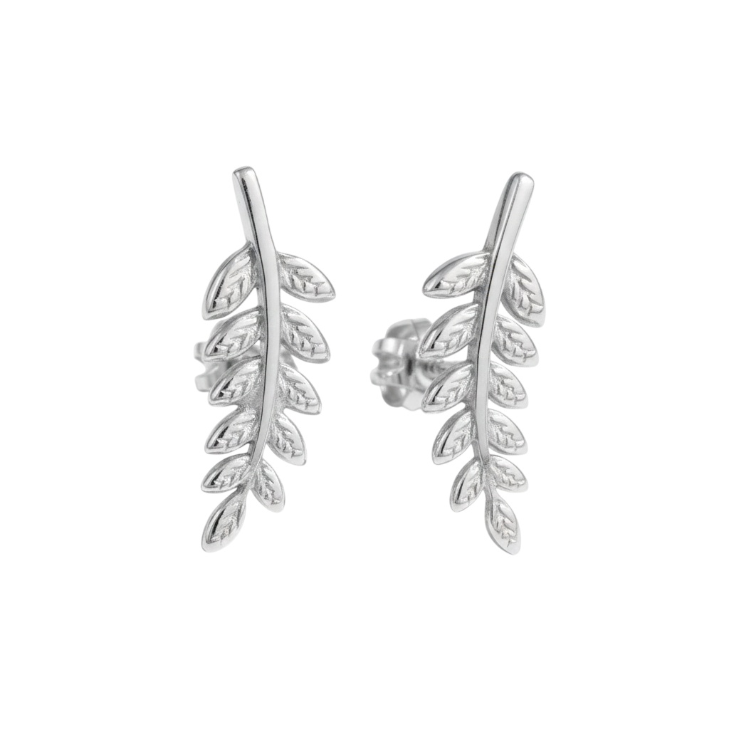 Soliter Pozdĺžne strieborné náušnice Lístky 431 001 02849 04
