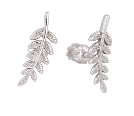 Soliter Pozdĺžne strieborné náušnice Lístky 431 001 02849 04