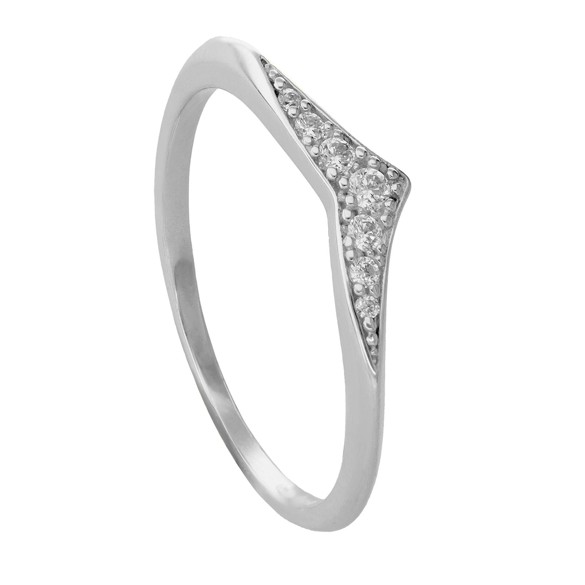 Soliter Prsteň z bieleho zlata so zirkónmi Chevron 229 001 00953 07 54 mm