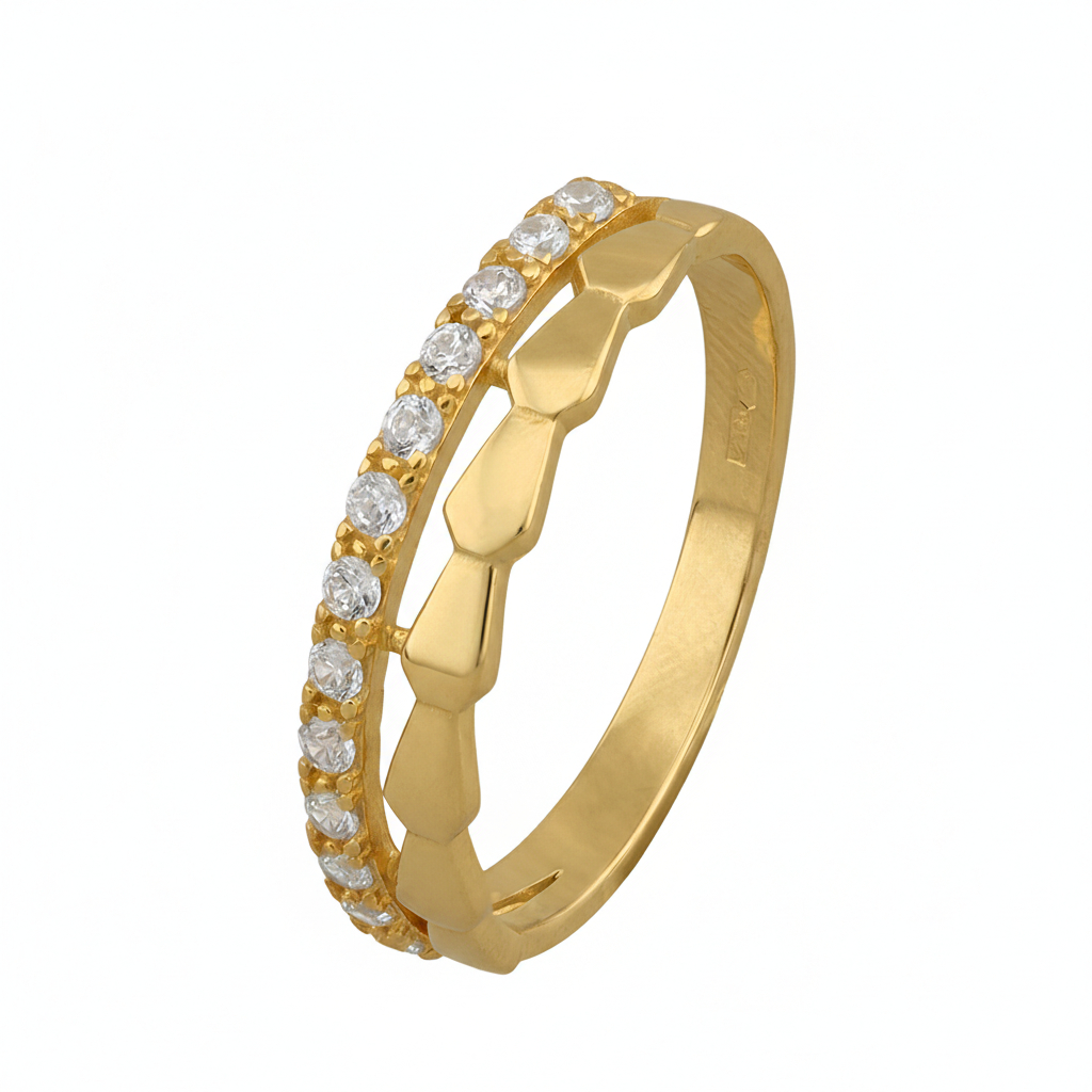 Soliter Pôvabný prsteň zo žltého zlata so zirkónmi 229 001 00946 00 61 mm