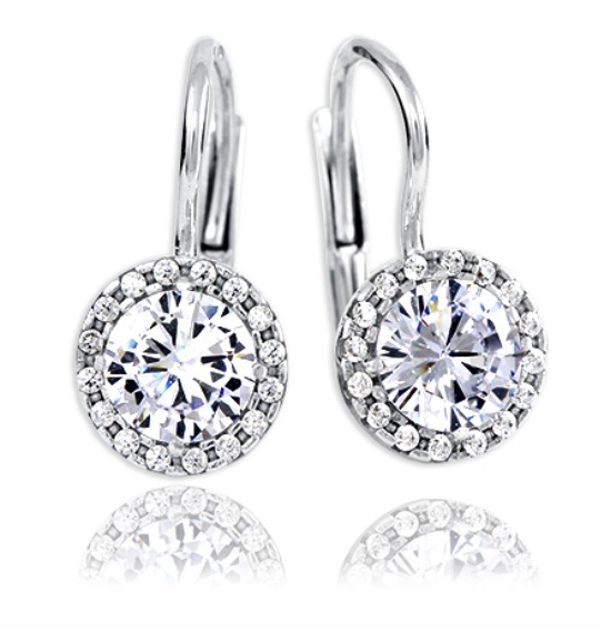 Soliter Slušivé náušnice z bieleho zlata so zirkónmi 239 001 00990 07