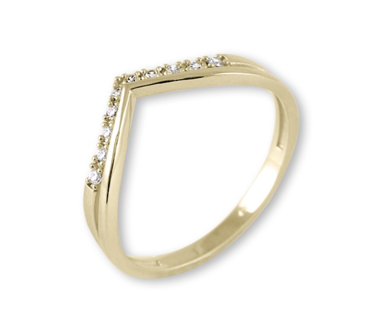 Soliter Snubní prsten ze žlutého zlata s krystaly 229 001 00886 00 55 mm