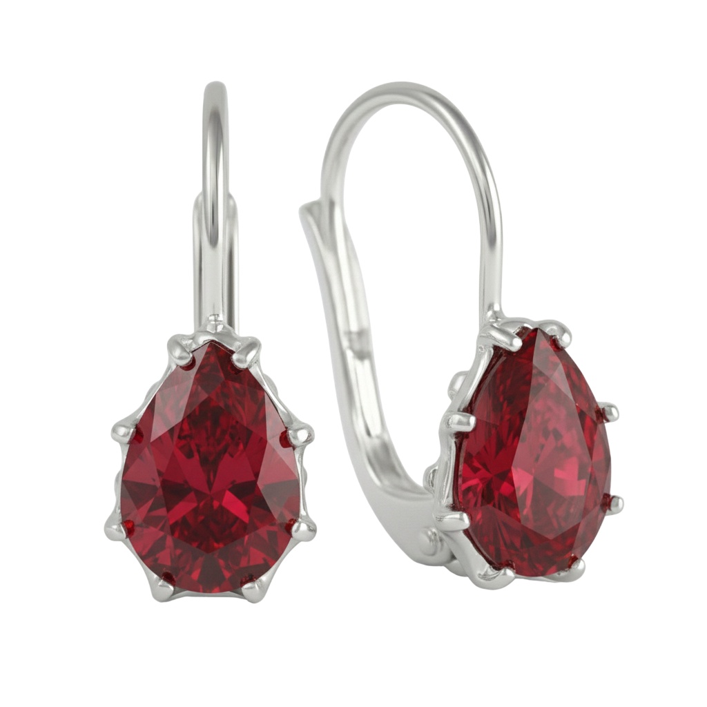 Soliter Strieborné náušnice s červeným kryštálom Kvapka 438 001 01778 0400770