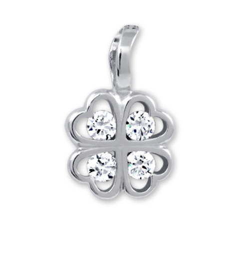 Soliter Strieborný prívesok Štvorlístok s kryštálmi 446 001 00209 04