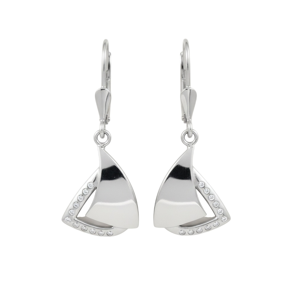 Soliter Štýlové visiace náušnice s kubickými zirkónmi 436 001 00631 04