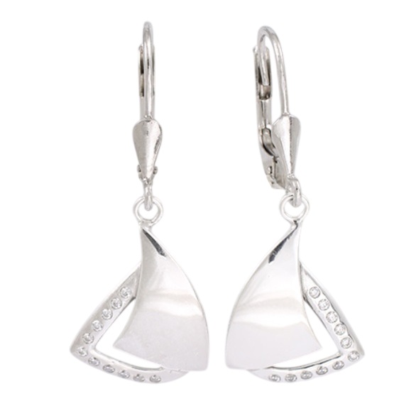 Soliter Štýlové visiace náušnice s kubickými zirkónmi 436 001 00631 04