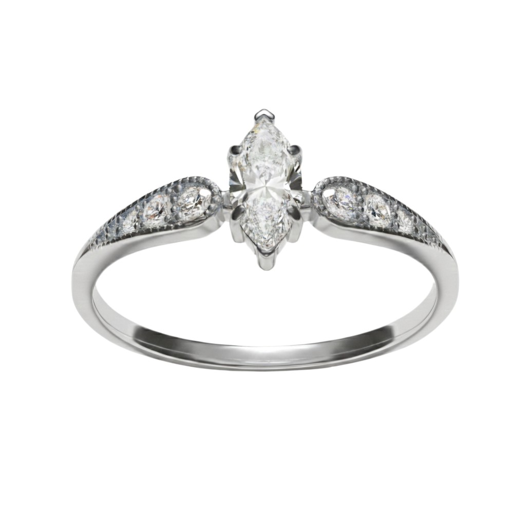 Soliter Trblietavý zásnubný prsteň z bieleho zlata 229 001 00880 07 61 mm