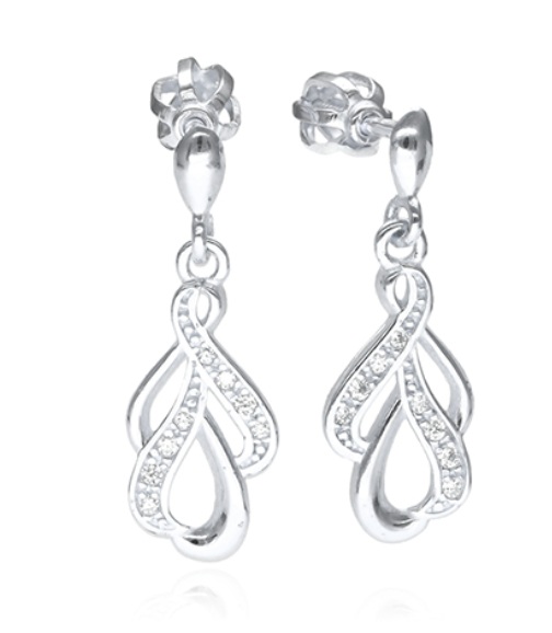 Soliter Visací náušnice z bílého zlata se zirkony 239 001 01301 07