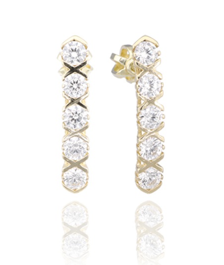 Soliter Visiace náušnice zo žltého zlata so zirkónmi 239 001 01245 00