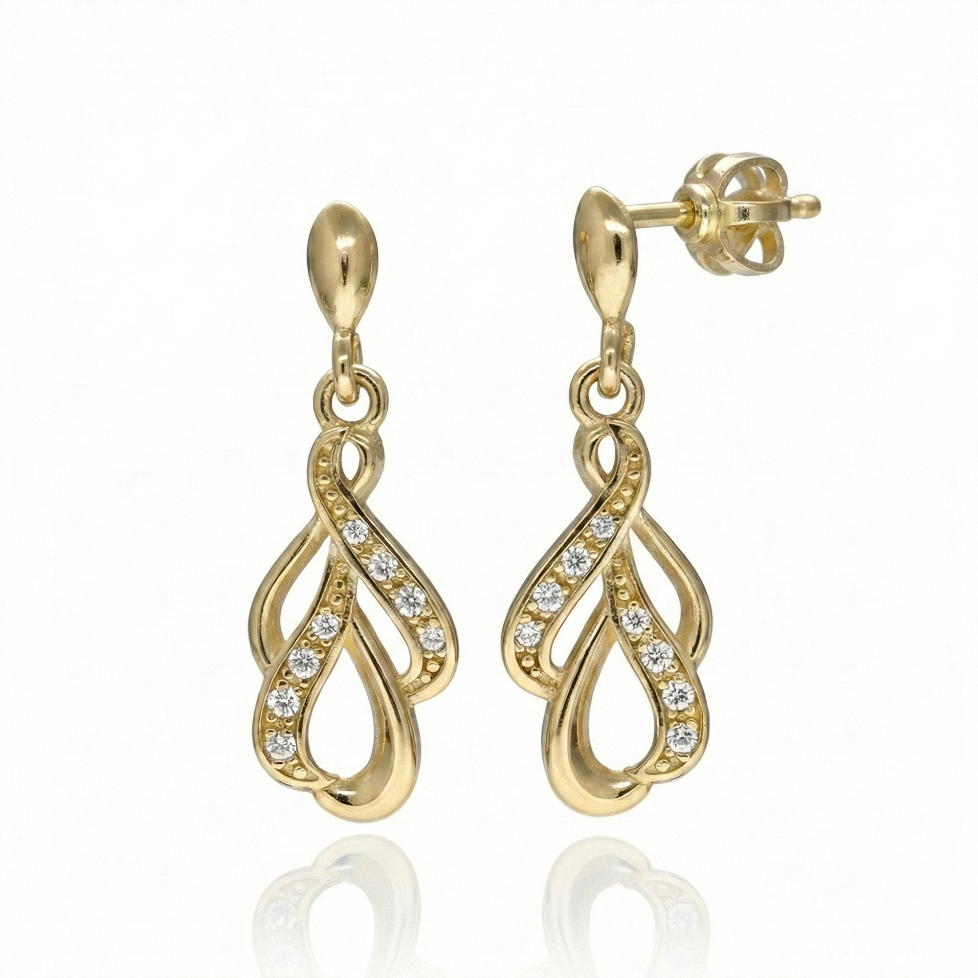 Soliter Visiace náušnice zo žltého zlata so zirkónmi 239 001 01301 00