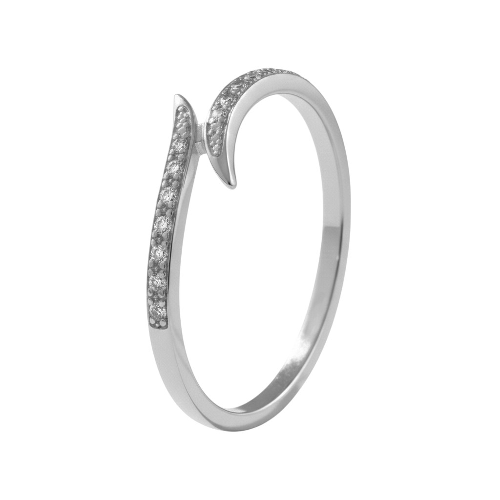 Soliter Zásnubný prsteň z bieleho zlata so zirkónmi 229 001 00875 07 60 mm