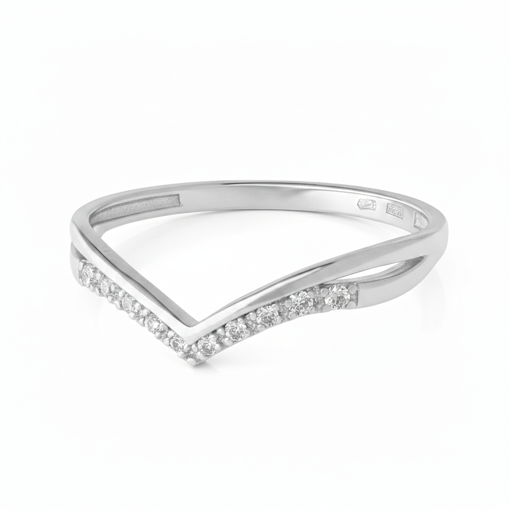 Soliter Zásnubný prsteň z bieleho zlata so zirkónmi 229 001 00886 07 60 mm
