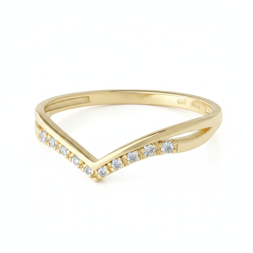 Soliter Zásnubný prsteň zo žltého zlata so zirkónmi 229 001 00886 00 55 mm