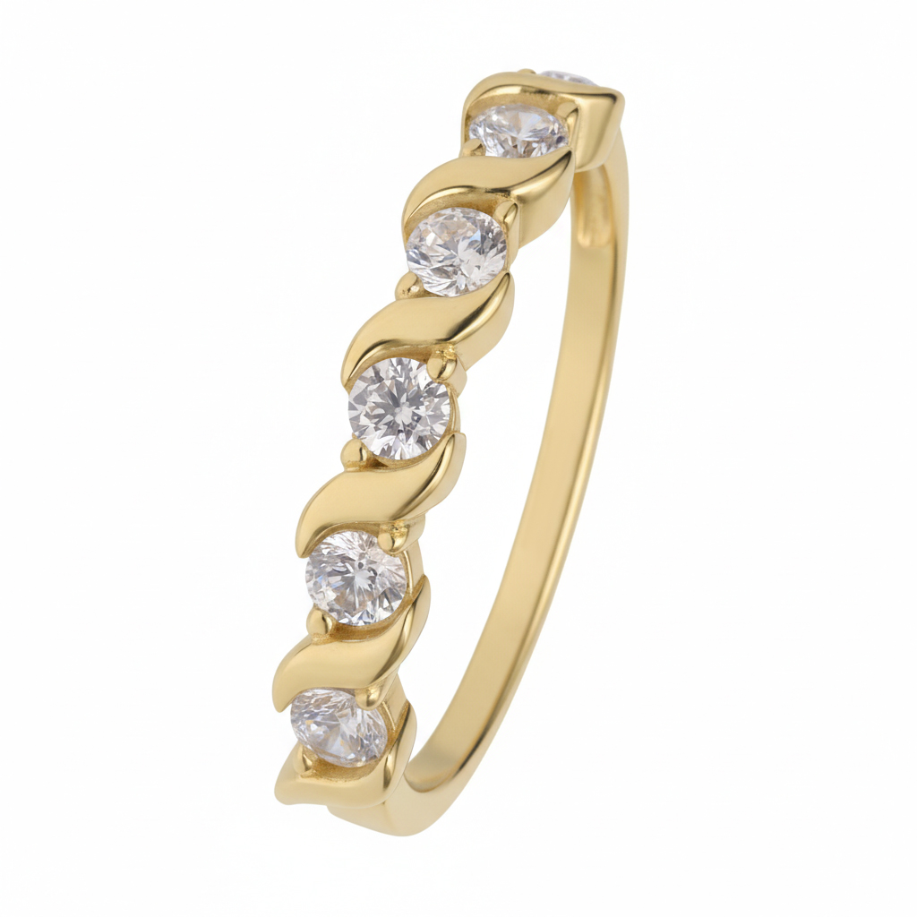 Soliter Zásnubný prsteň zo žltého zlata so zirkónmi 229 001 00945 00 59 mm