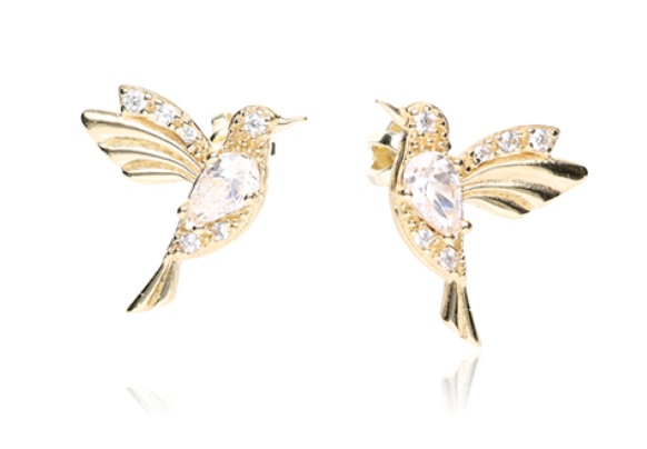 Soliter Zlaté náušnice Kolibrík so zirkónmi 239 001 01311 00