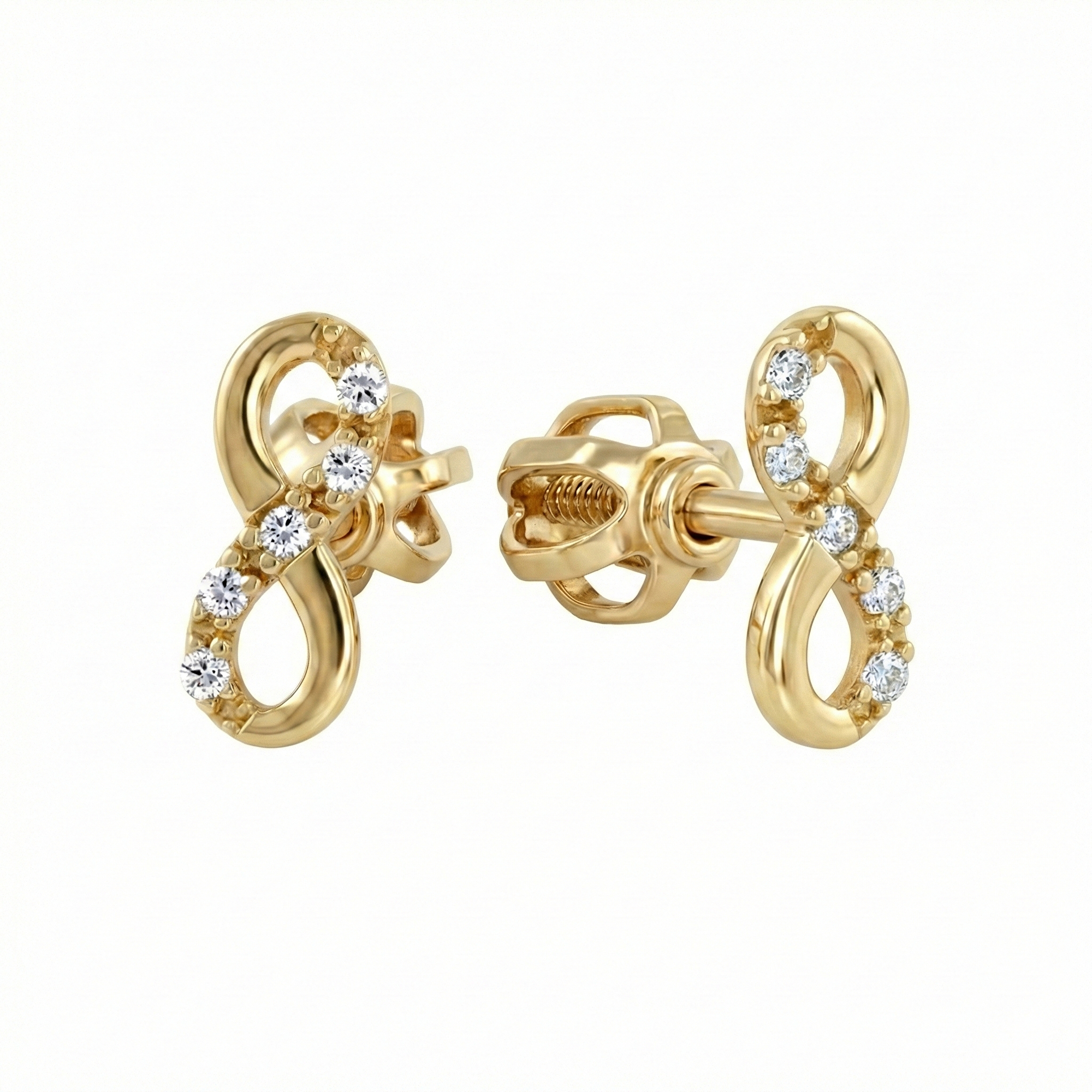 Soliter Zlaté kôstkové náušnice Nekonečno so zirkónmi 239 001 01226 00