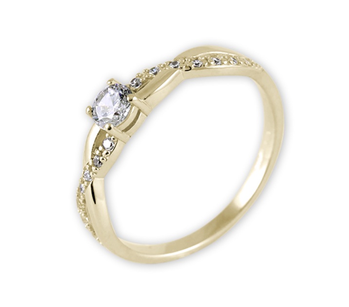 Soliter Zlatý zásnubný prsteň so zirkónmi 229 001 00885 00 55 mm