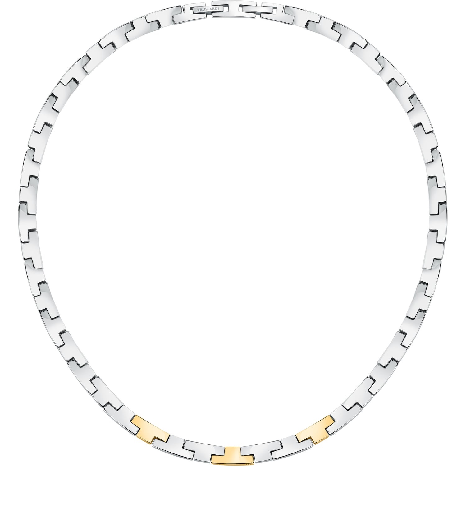 Trussardi Luxusní ocelový bicolor náhrdelník T-Logo TJAXC02