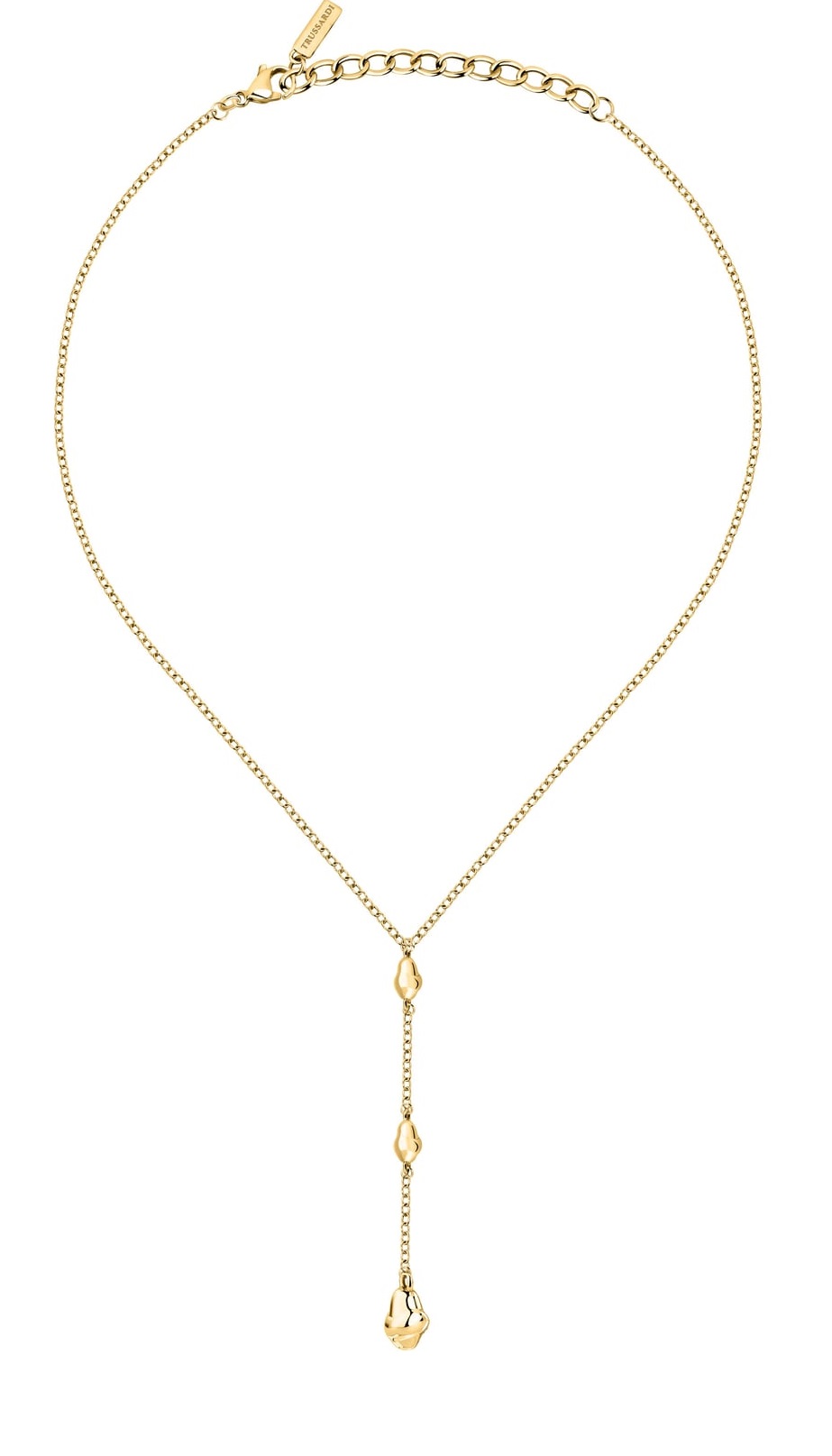 Levně Trussardi Moderní dámský pozlacený náhrdelník z oceli T-Design TJAXA09